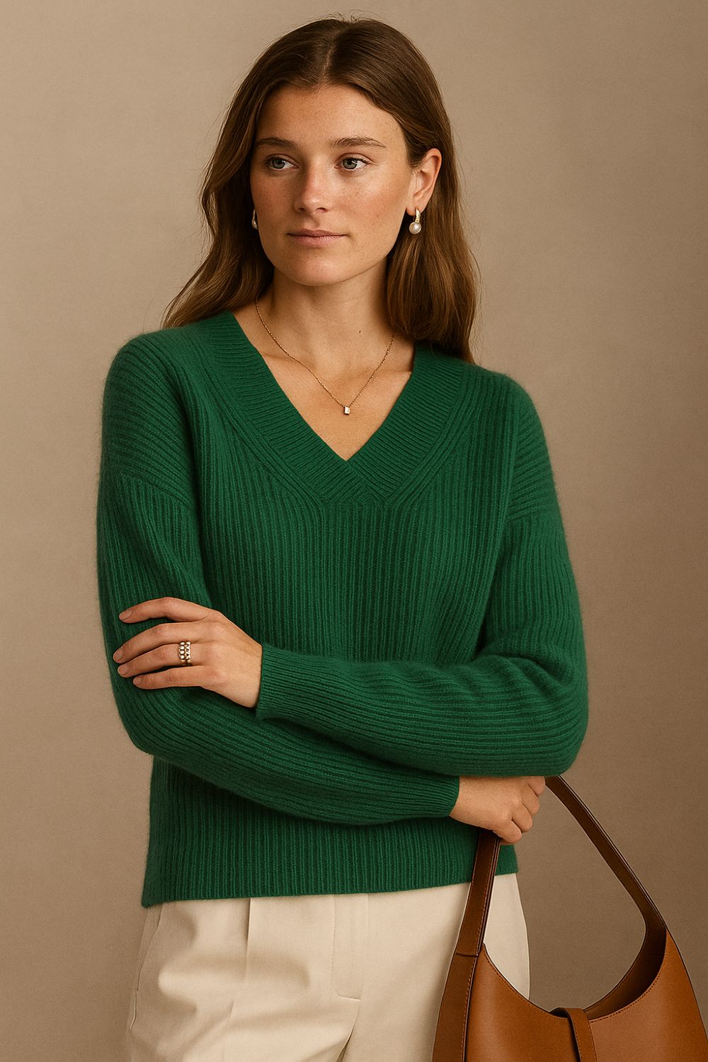 Éliane - Pull en Cachemire Émeraude