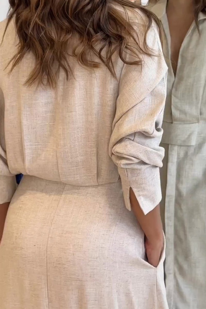 Jeanette - Robe maxi avec décolleté en V